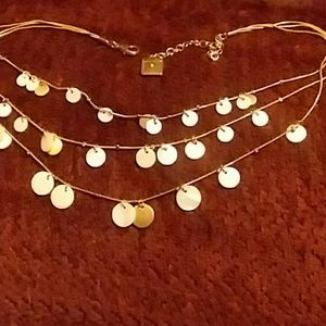 Anne Klein Gold toned and Shell Disc Necklace